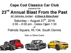 Blast from the Past Classic Car Show 2016 in Dennis MA