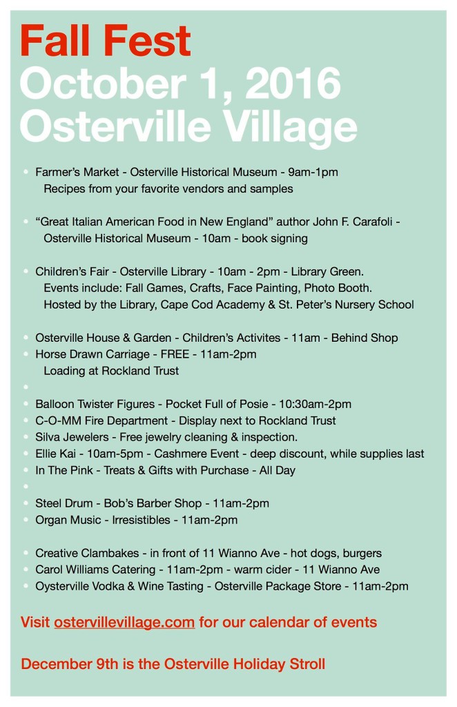 Osterville Village Fall Festival Day 2016