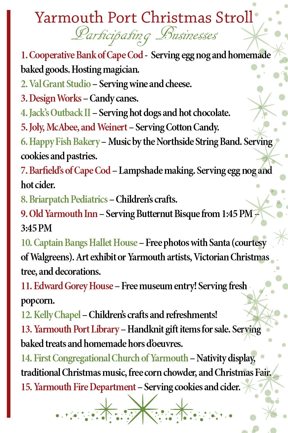 Yarmouth Port Holiday Christmas Stroll 2017 Cape Cod Family Fun Guide