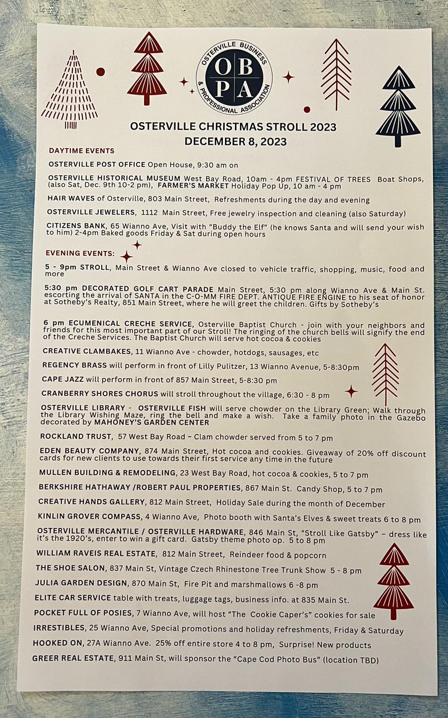 Osterville Christmas Open House & Stroll 2023 Cape Cod Family Fun Guide